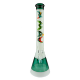 18" Cactus Teal & White Beaker Bong